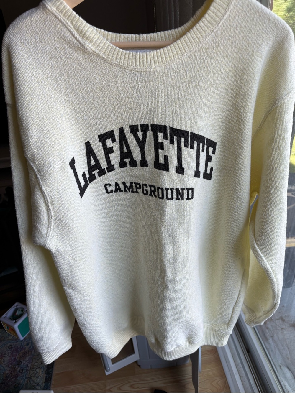 Vintage Lafayette Campground Crewneck Sweater - Cream